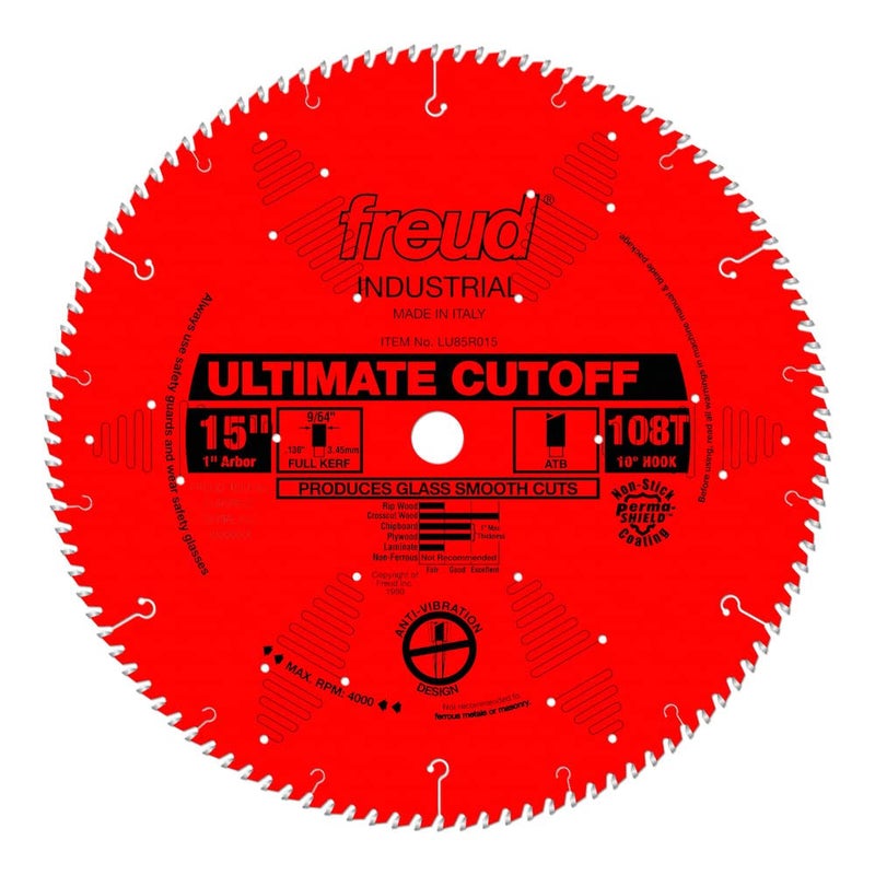 Freud 15"" x 108T Ultimate Cut-Off Blade (LU85R015)